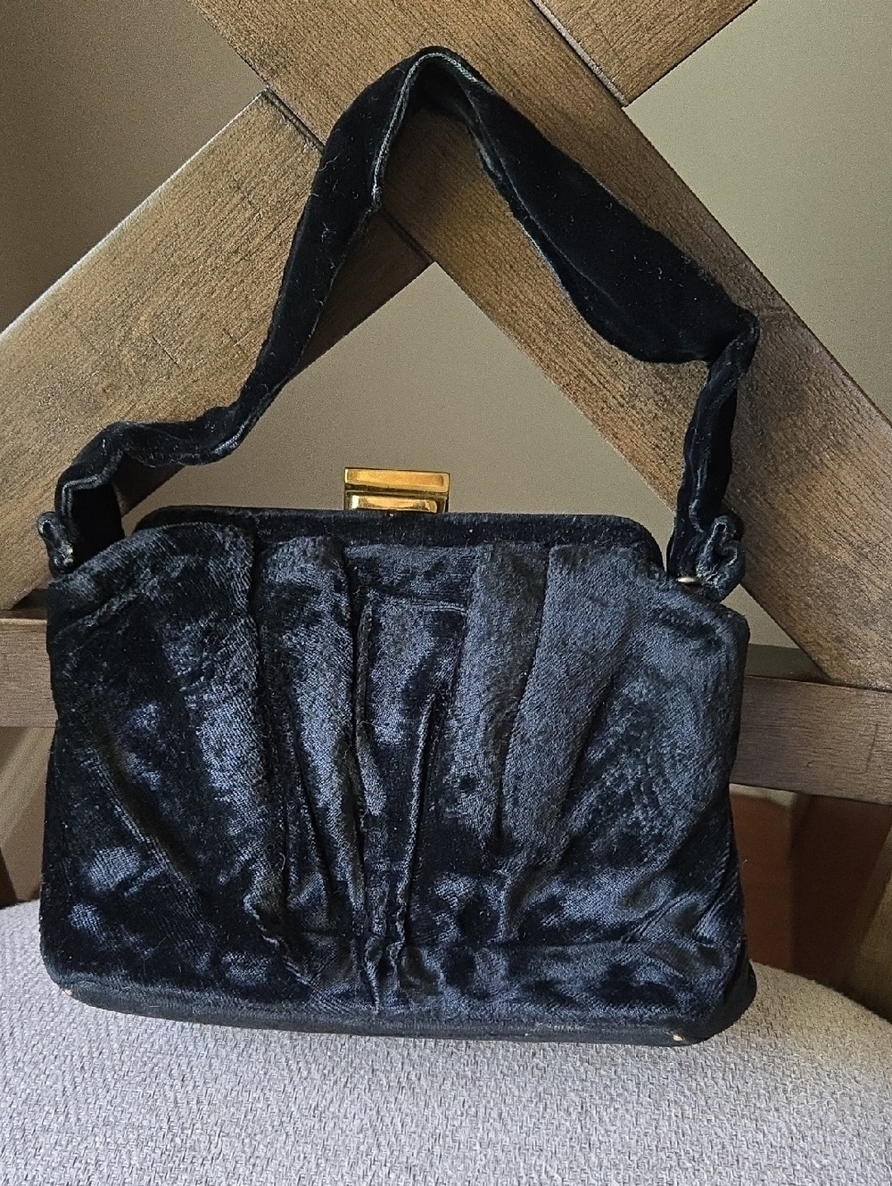 Black Velvet Evening Shoulder Bag